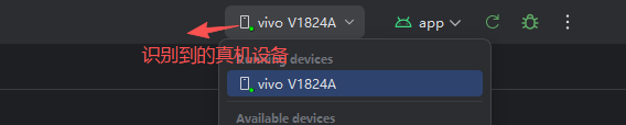 配置好之后的真机显示位置